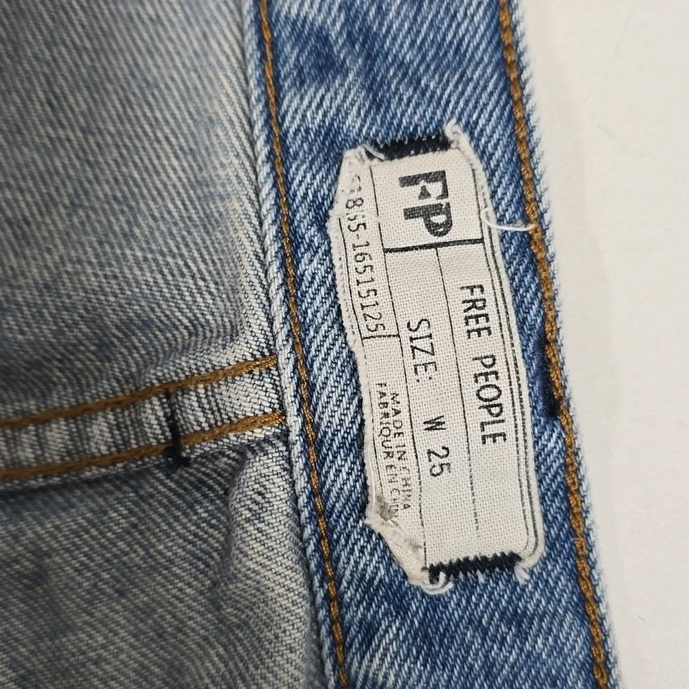 Free People Distressed Straight Leg Jeans